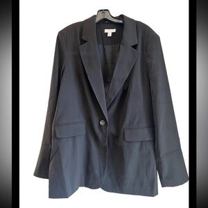 Topshop Black Casual One Button Blazer Jacket